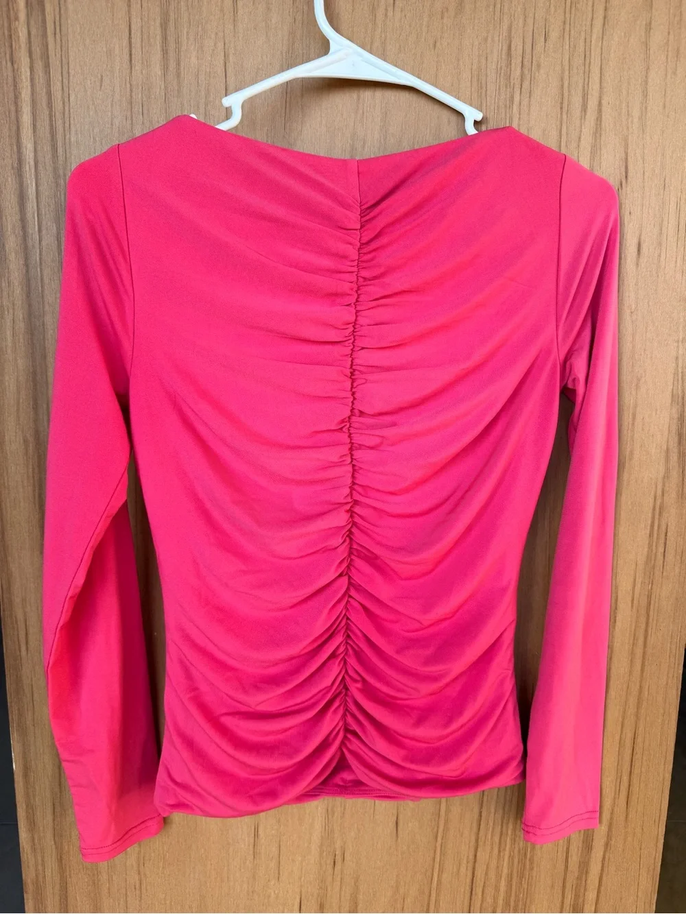 J. Crew Vibrant Pink Ruched Long-Sleeve Work Blouse